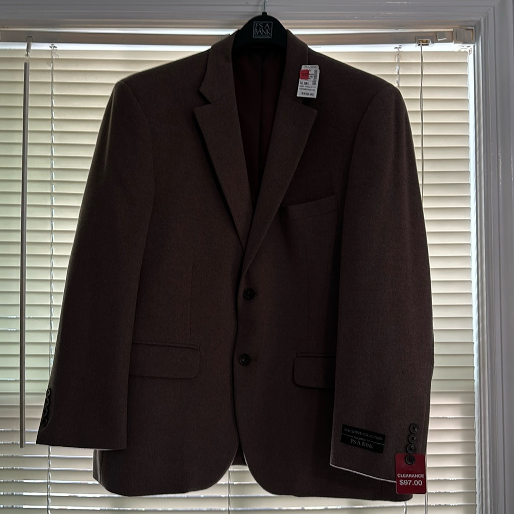 Joseph A Bank Brown Wool And Silk Blazer Nwt 42 Short